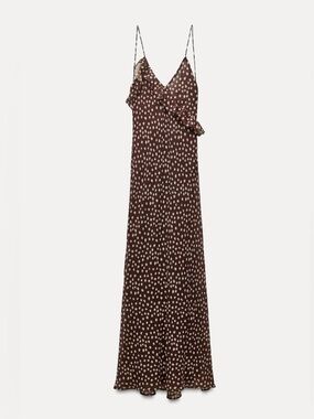 Zara Ruffled Polka Dot Maxi Dress